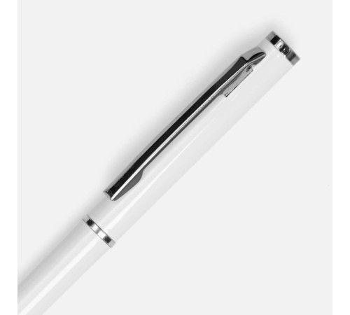 Ручка шариковая Hotel Chrome, ver.2, глянцевая белая