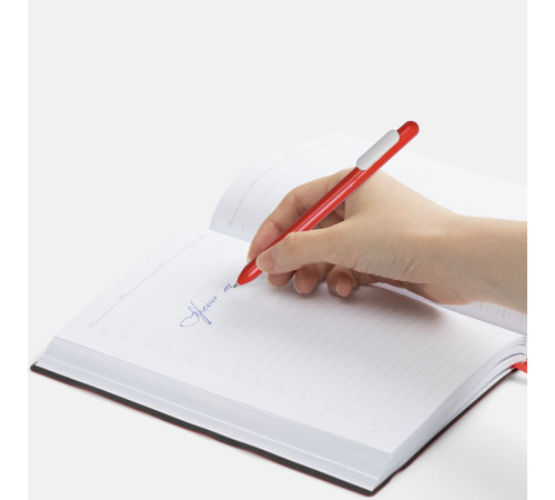Ручка шариковая Swiper, красная с белым