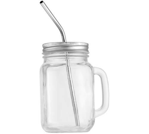 Набор Mellow, с изогнутой трубочкой, серебристый