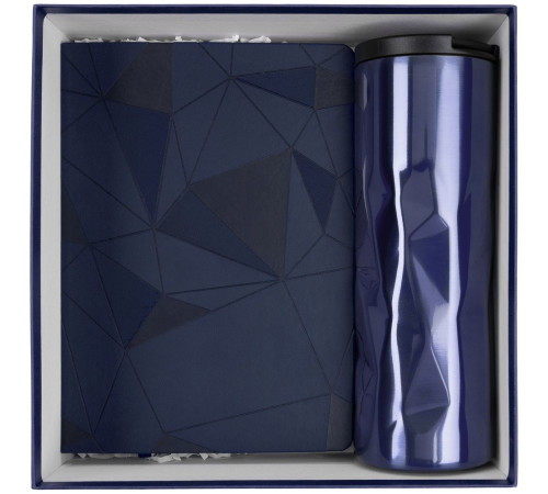Набор Gems: ежедневник и термостакан, темно-синий