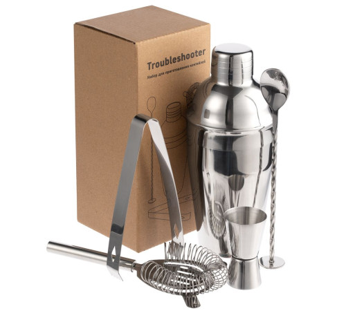 Набор для приготовления коктейлей Troubleshooter, серебристый
