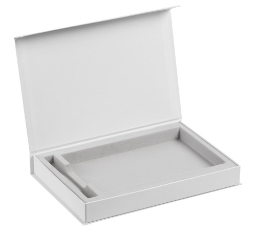 Коробка Silk с ложементом под ежедневник и ручку, ver. 2, белая