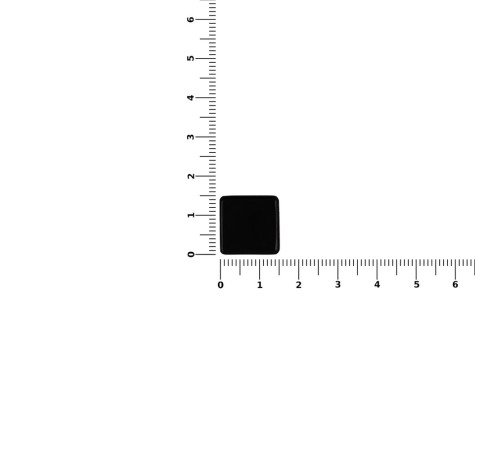 Квадратный шильдик на резинку Epoxi, черный