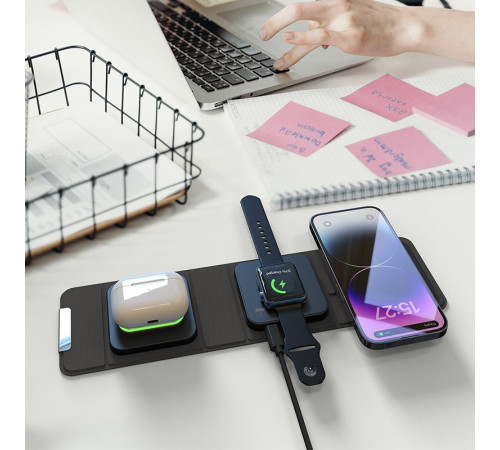 Складная станция беспроводной зарядки triFlex, черная