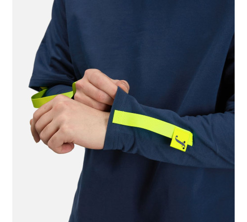 Футболка оверсайз с двойным рукавом Kosmos, темно-синяя