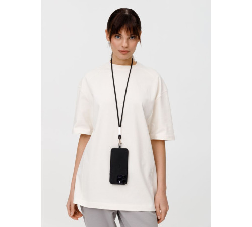 Шнурок для бейджа Tube Metal, черный