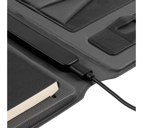 Органайзер с блокнотом и аккумулятором Oiro, черный