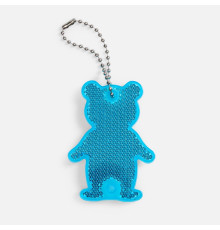 Пешеходный светоотражатель с цепочкой «Мишка», синий