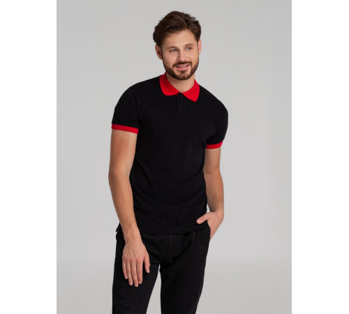 Рубашка поло Prince 190, черная с красным
