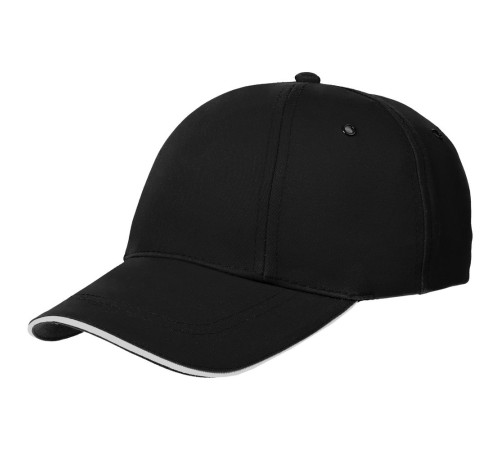 Бейсболка Canopy, черная с белым кантом