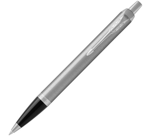 Ручка шариковая Parker IM Essential Stainless Steel CT, серебристая с черным