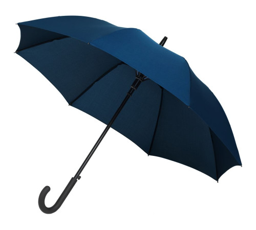 Зонт-трость Magic с проявляющимся цветочным рисунком, темно-синий