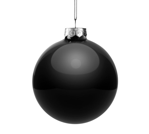 Елочный шар Finery Gloss, 10 см, глянцевый черный