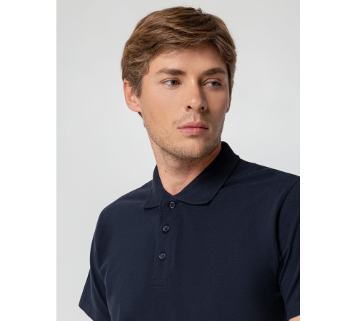 Рубашка поло мужская Spring 210 темно-синяя (navy)