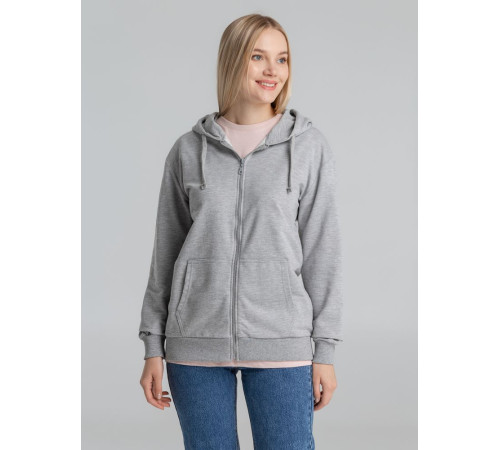 Толстовка на молнии с капюшоном Unit Siverga, серый меланж