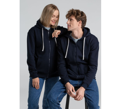 Толстовка на молнии с капюшоном Unit Siverga Heavy, темно-синяя