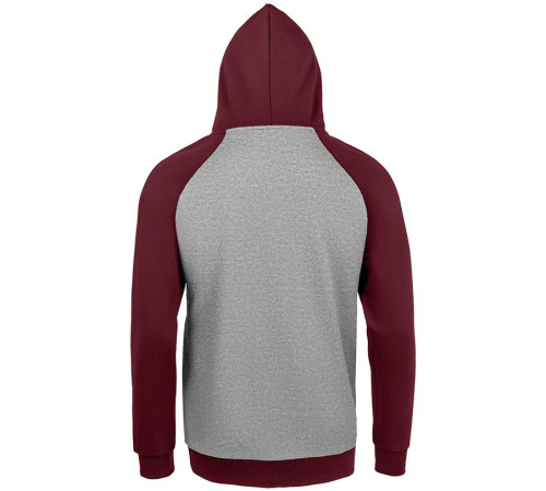 Толстовка унисекс Seattle, серый меланж с бордовым