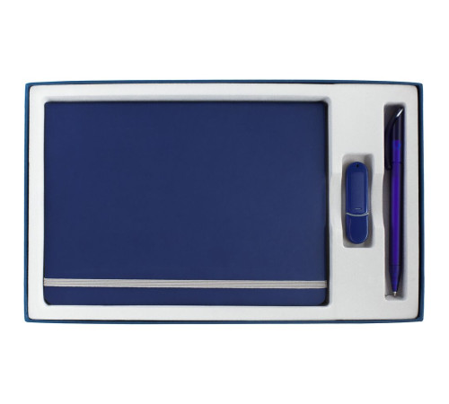 Коробка In Form с ложементом под ежедневник, флешку, ручку, ver. 2, синяя