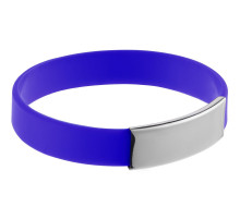 Силиконовый браслет Brisky с металлическим шильдом, синий