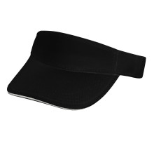 Козырек Active, черный с белым кантом