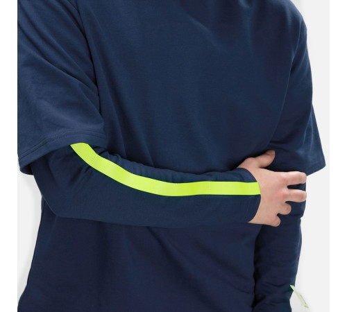 Футболка оверсайз с двойным рукавом Kosmos, темно-синяя