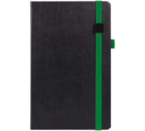 Ежедневник Ton Black, недатированный, черный с зеленым