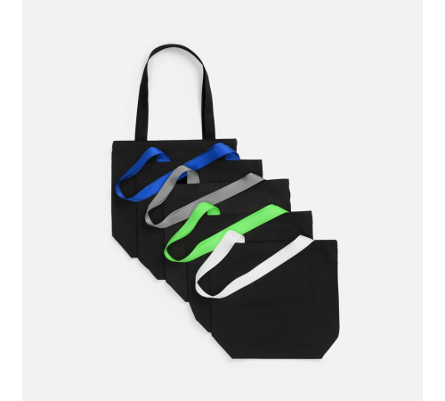 Шопер B5, черный с широкими красными ручками