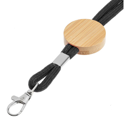 Шнурок для бейджа Tube Wood, черный