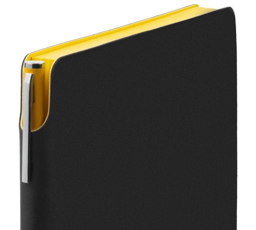 Ежедневник Flexpen Black, недатированный, черный с желтым