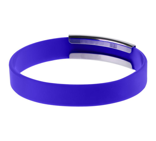 Силиконовый браслет Brisky с металлическим шильдом, синий