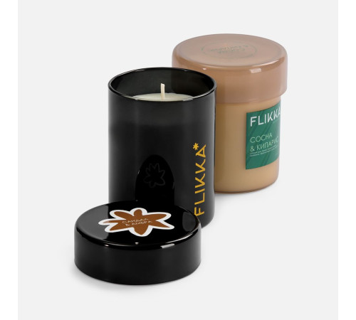 Ароматическая свеча Flikka, сосна и кипарис, бежевая