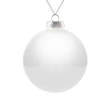 Елочный шар Finery Gloss, 10 см, глянцевый белый