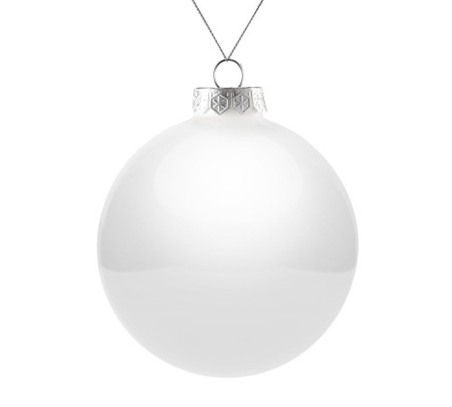 Елочный шар Finery Gloss, 10 см, глянцевый белый
