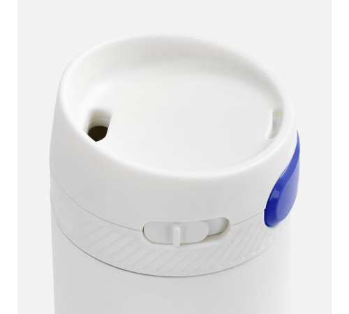 Термостакан X1 с цветной кнопкой, белый с синим