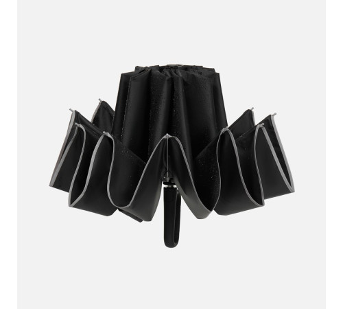 Зонт обратного сложения с ручкой-карабином Foldberry, черный