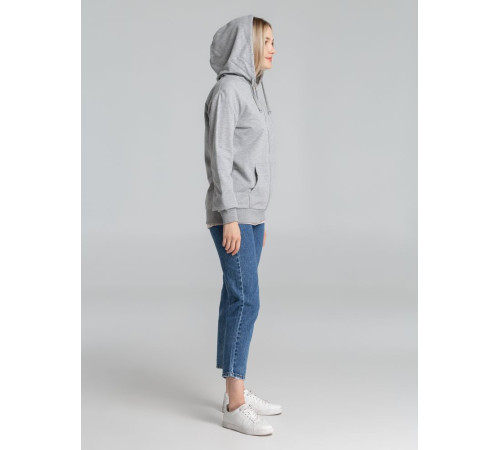 Толстовка на молнии с капюшоном Unit Siverga, серый меланж