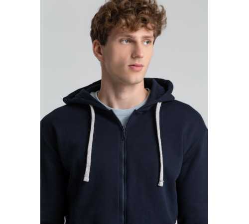 Толстовка на молнии с капюшоном Unit Siverga Heavy, темно-синяя