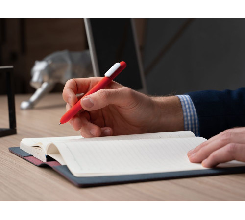 Ручка шариковая Swiper Soft Touch, красная с белым