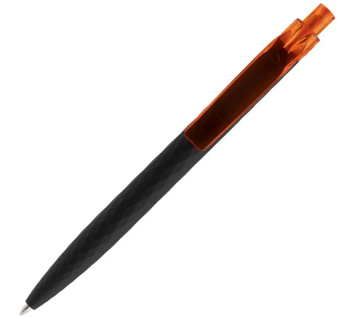 Ручка шариковая Prodir QS01 PRT-T Soft Touch, черная с оранжевым