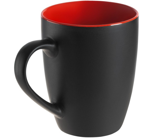 Кружка Bright Tulip, матовая, черная с красным