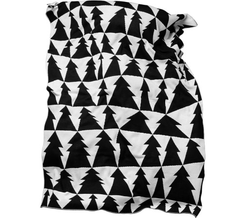 Плед «Танцующий лес», черно-белый