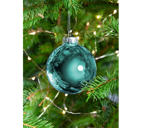 Елочный шар Finery Gloss, 8 см, глянцевый бирюзовый