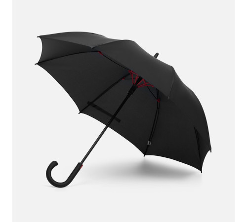 Зонт-трость Hidecolor с цветными спицами, черный с красным