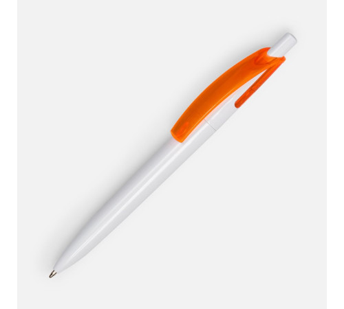 Ручка шариковая Bento, белая с оранжевым