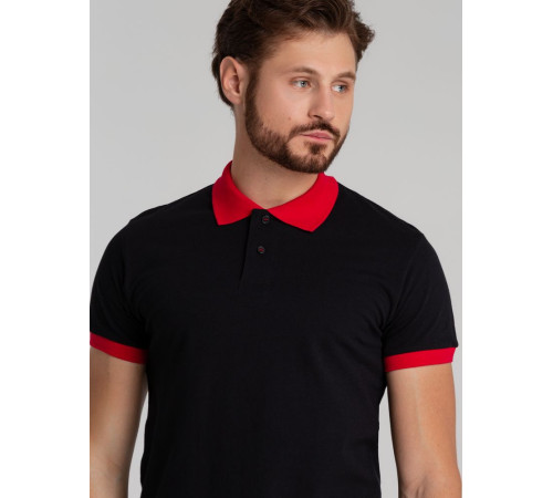 Рубашка поло Prince 190, черная с красным