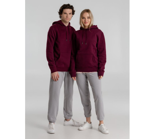 Толстовка с капюшоном унисекс King, бордовая