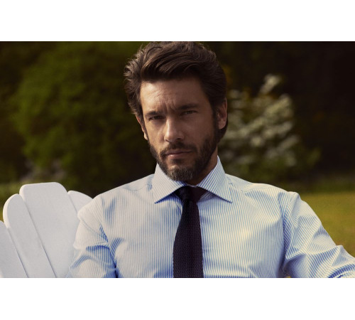 Рубашка мужская в полоску Reno, темно-синяя