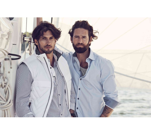 Рубашка мужская в полоску Reno, темно-синяя