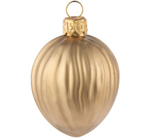 Елочная игрушка «Грецкий орех», матовое золото