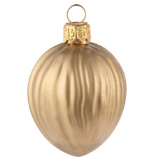 Елочная игрушка «Грецкий орех», матовое золото